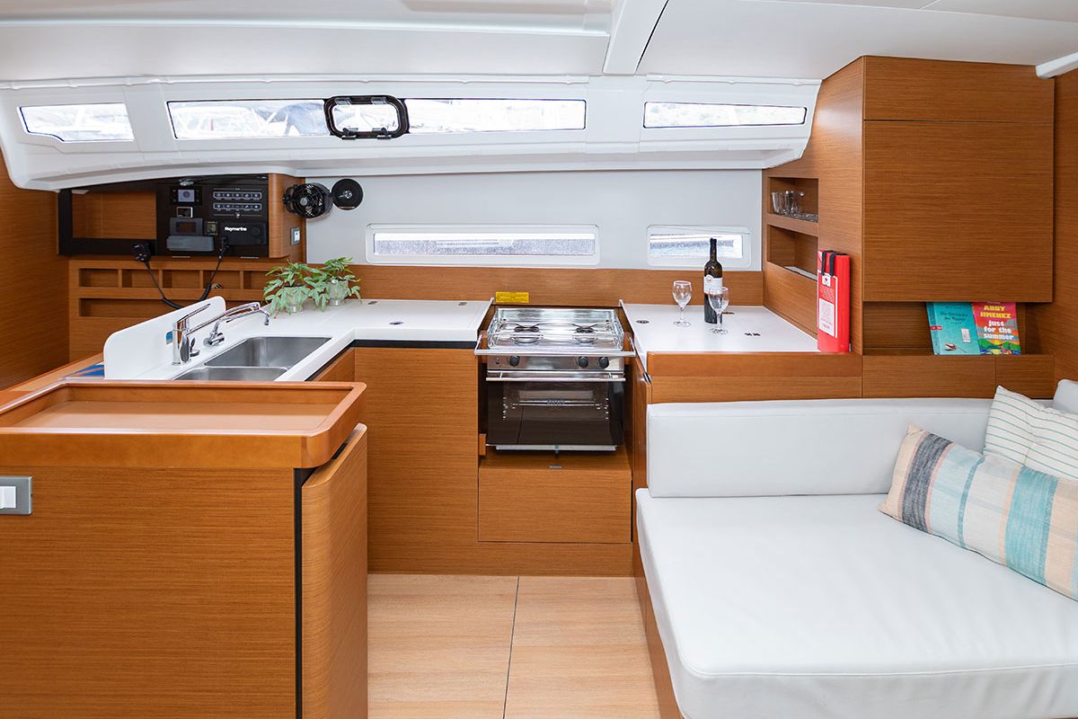 Galley of Oskar, a Jeanneau Sun Odyssey 410 sailboat at Primošten, Croatia