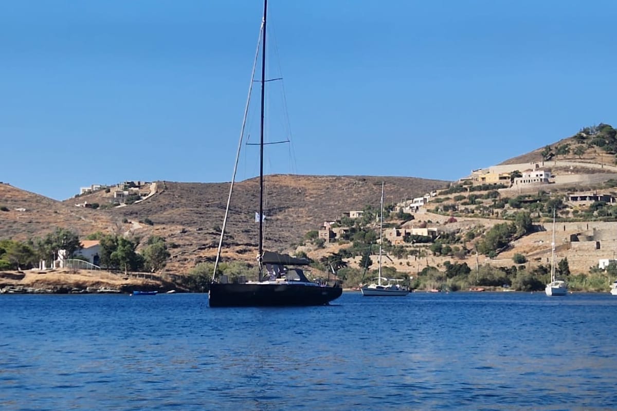 Exterior view of Ikigai, a Beneteau First 53 sailboat at Lavreotiki Municipal Unit, Greece