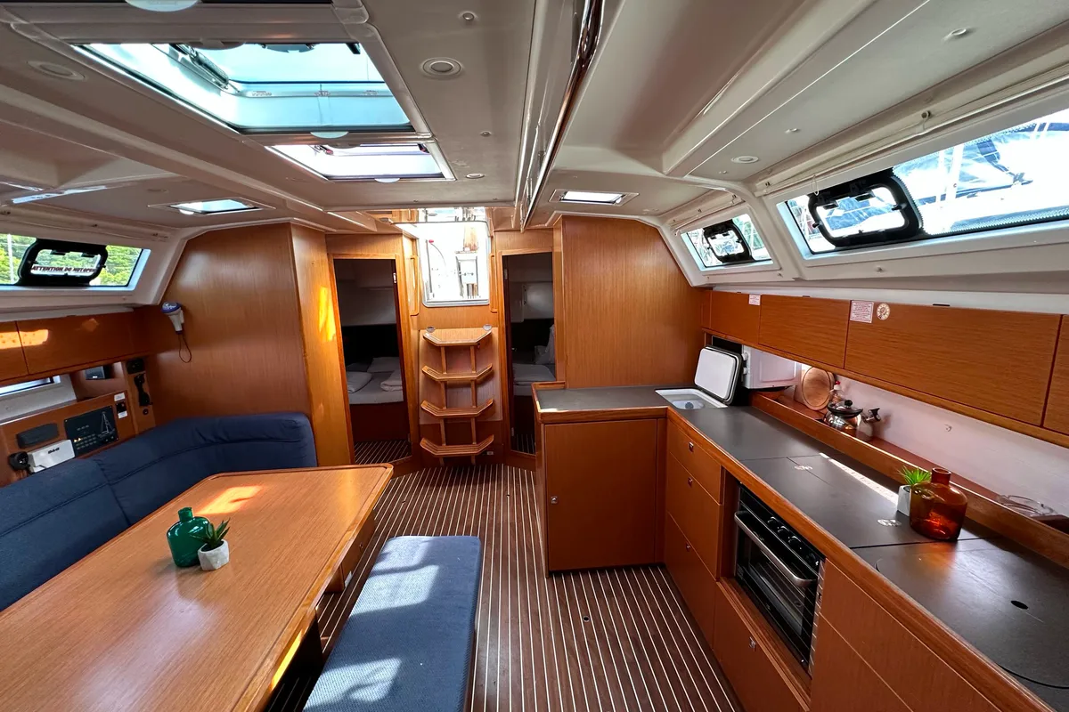 Salon of Ceres, a Bavaria Cruiser 46 sailboat at Općina Pakoštane, Croatia