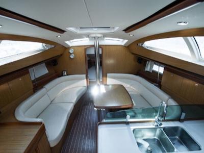 Salon of Afroditi, a Jeanneau Sun Odyssey 39 DS sailboat at Municipal Unit of Palairos, Greece