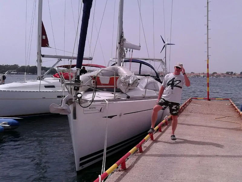 Exterior view of Afroditi, a Jeanneau Sun Odyssey 39 DS sailboat at Municipal Unit of Palairos, Greece