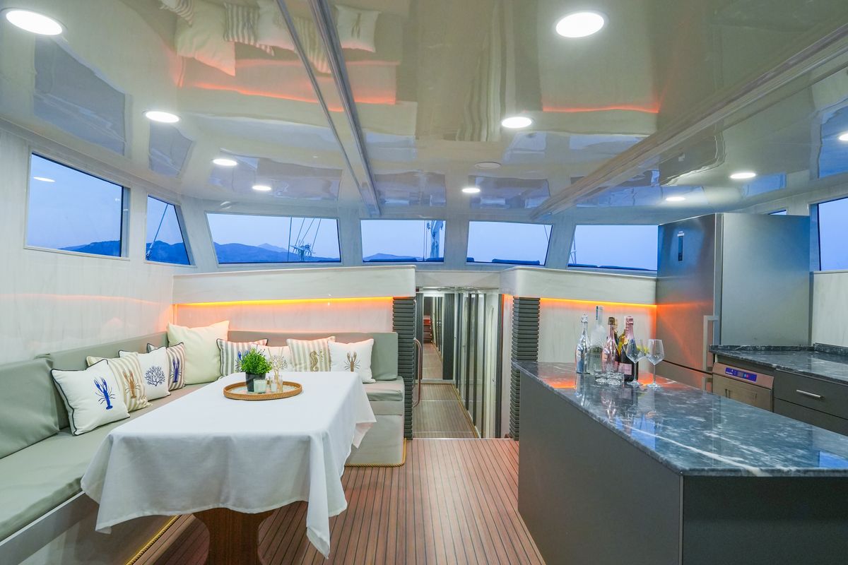 Galley of Tar Su, a Gulet Gulet gulet at Fethiye, Turkey