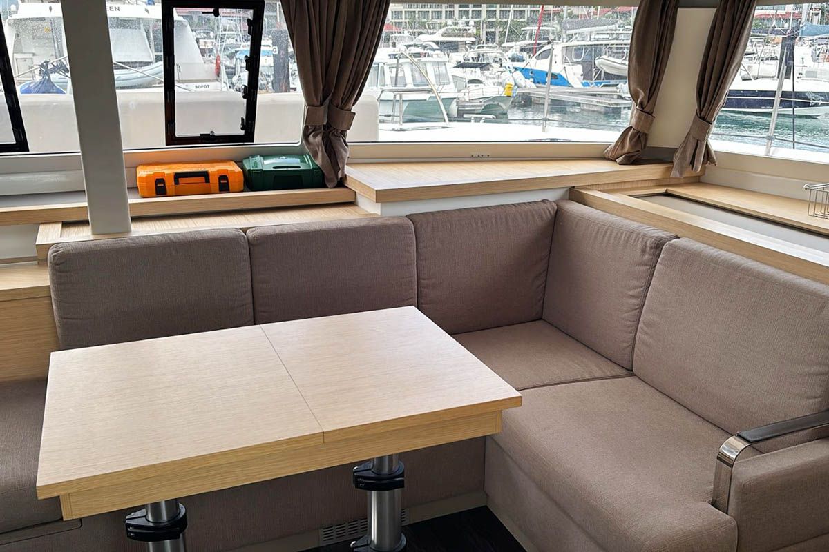 Neza, a Fountaine Pajot Astrea 42 Quatuor catamaran at Seychelles, Eden Island Marina, Seychelles