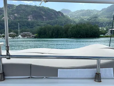 Neza, a Fountaine Pajot Astrea 42 Quatuor catamaran at Seychelles, Eden Island Marina, Seychelles