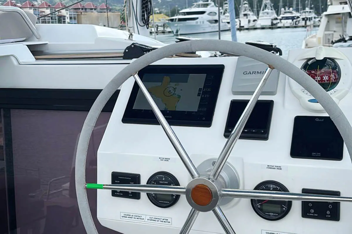 Neza, a Fountaine Pajot Astrea 42 Quatuor catamaran at Seychelles, Eden Island Marina, Seychelles