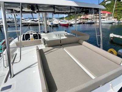 Cockpit of Sea Dog, a Bali 4.6 catamaran at Parham Town, British Virgin Islands
