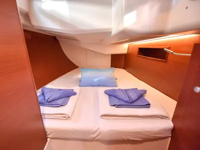 Cabin on Gobun, a Hanse Yachts Hanse 458 sailboat at Fethiye, Turkey