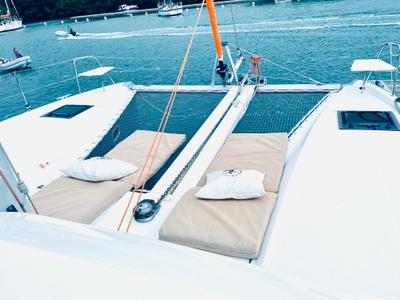 Deck of YEMAYA Denia CREWED, a Excess 11 catamaran at Dénia, Spain