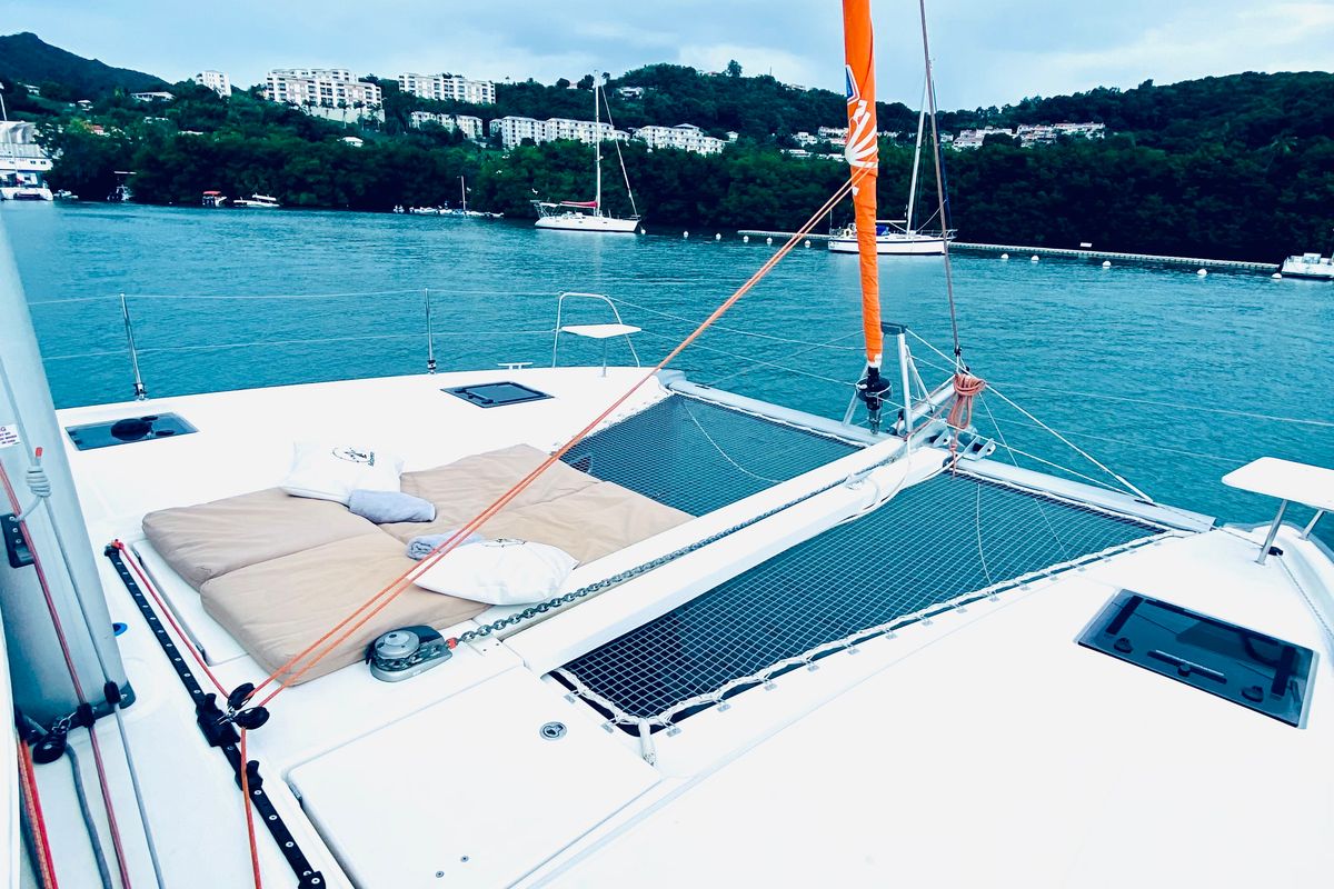 Deck of YEMAYA Denia CREWED, a Excess 11 catamaran at Dénia, Spain