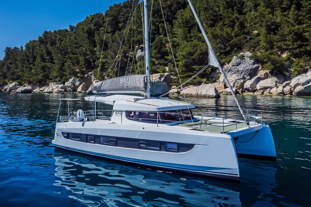 Exterior view of Le Petite Prince, a Bali Catsmart OW catamaran at Grad Kaštela, Croatia