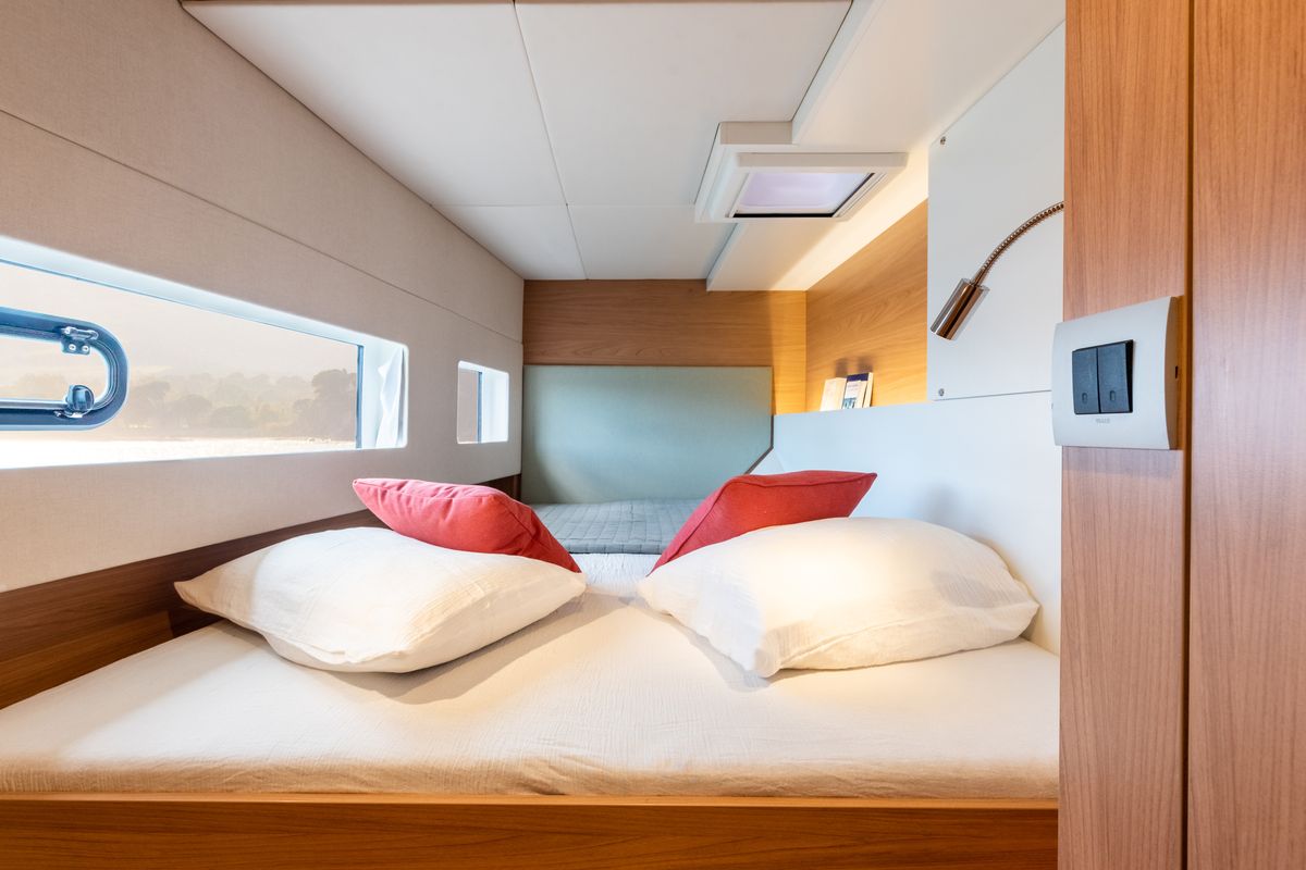 Cabin on Le Petite Prince, a Bali Catsmart OW catamaran at Grad Kaštela, Croatia