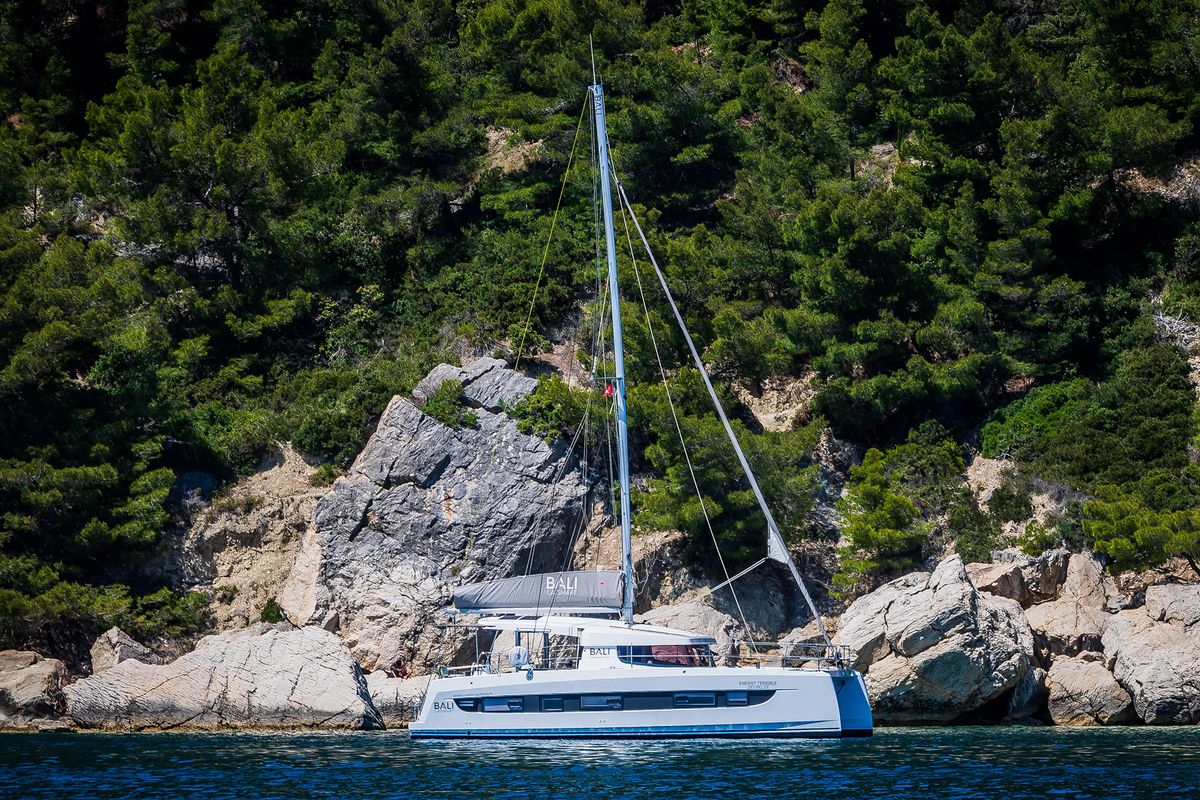 Exterior view of Le Petite Prince, a Bali Catsmart OW catamaran at Grad Kaštela, Croatia
