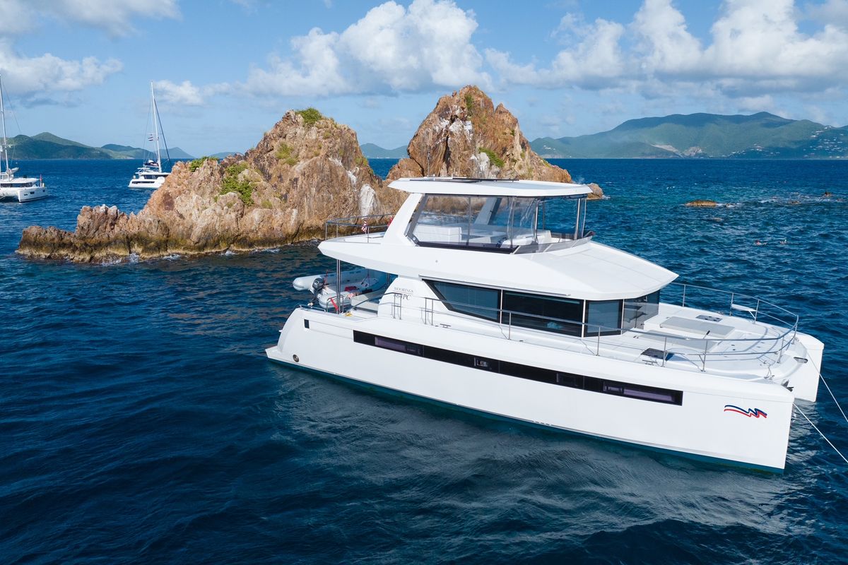 Exterior view of Moorings 403 PC Exclusive, a Leopard 40 PC catamaran at Nassau, Bahamas