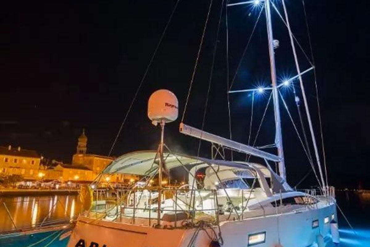 Exterior view of Aria, a Jeanneau 64 sailboat at Grad Pula, Croatia