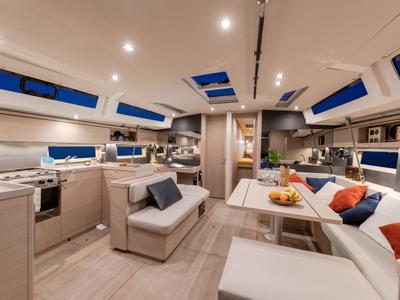 Salon of Moorings 52.4 Club, a Jeanneau Sun Odyssey 52.2 sailboat at Marigot, France