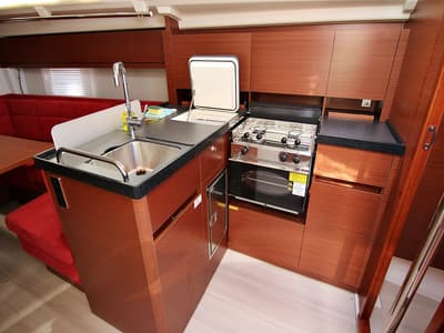 Galley of Eva, a Hanse Yachts Hanse 418 sailboat at Općina Sukošan, Croatia