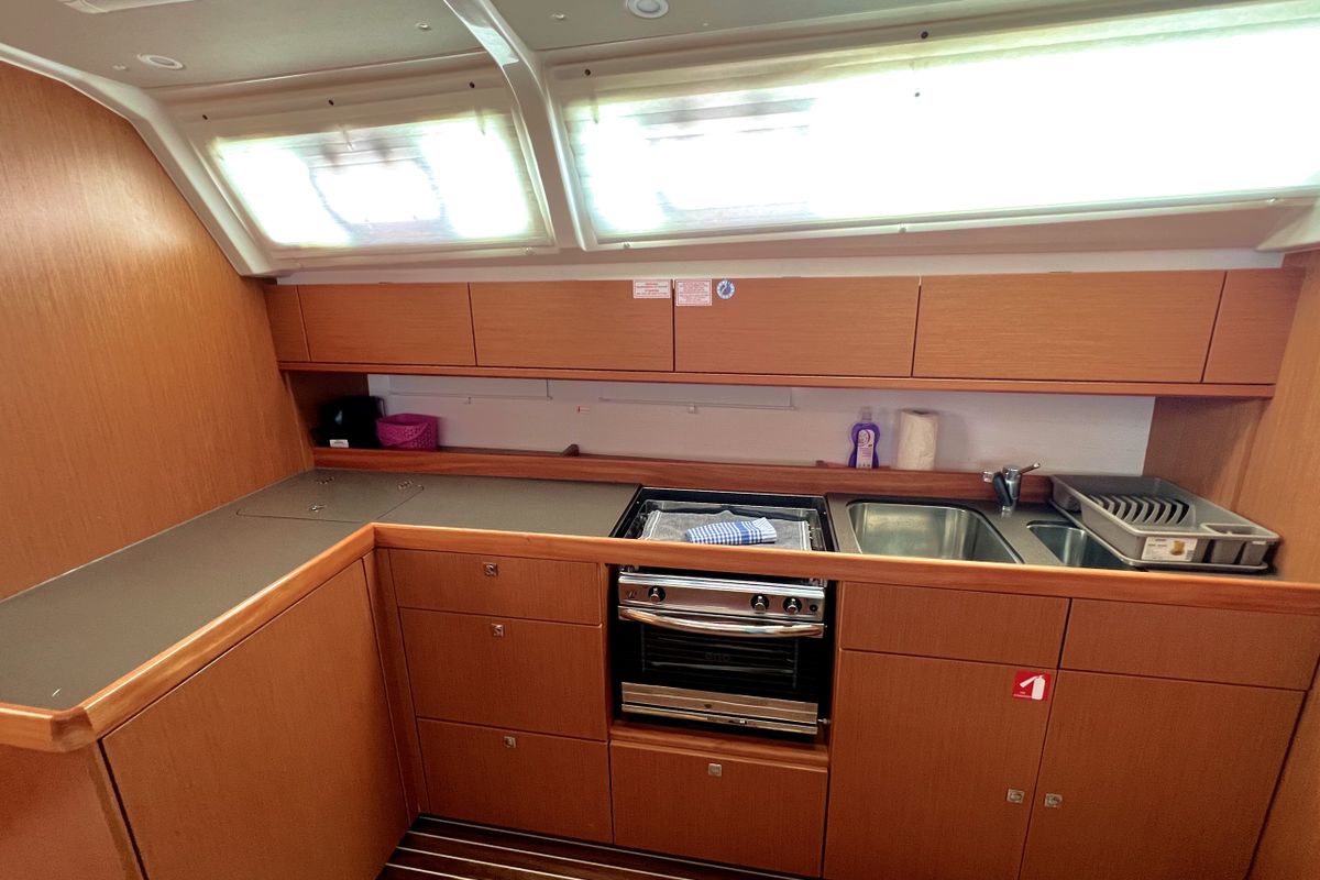 Galley of Sailuxe - Gloria, a Bavaria Cruiser 46 sailboat at Grad Kaštela, Croatia