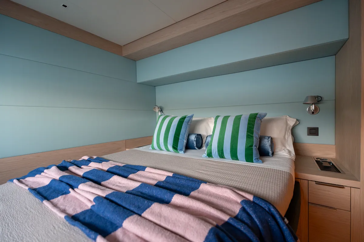 Cabin on Sailuxe - Gloria, a Lagoon Sixty 5 catamaran at Olbia, Italy