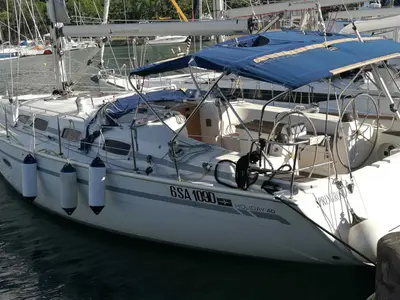 Springrose, a Bavaria Bavaria 40 Cruiser sailboat at Rodi Garganico, Italy