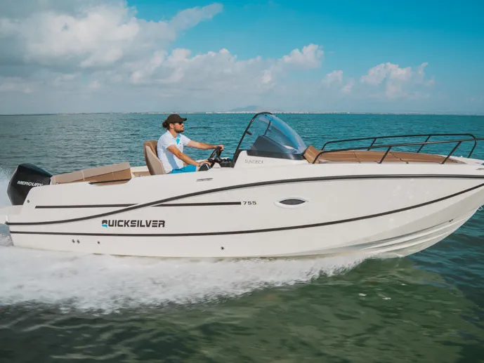 Exterior view of Quicksilver Active 755 sundeck, a Quicksilver Activ 755 Sundeck motorboat at Grad Trogir, Croatia