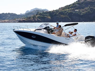 Exterior view of Quicksilver Active 755 sundeck, a Quicksilver Activ 755 Sundeck motorboat at Grad Trogir, Croatia
