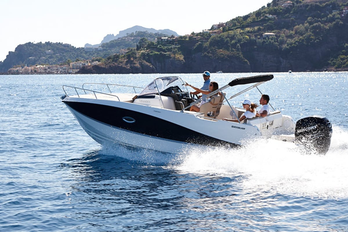 Exterior view of Quicksilver Active 755 sundeck, a Quicksilver Activ 755 Sundeck motorboat at Grad Trogir, Croatia