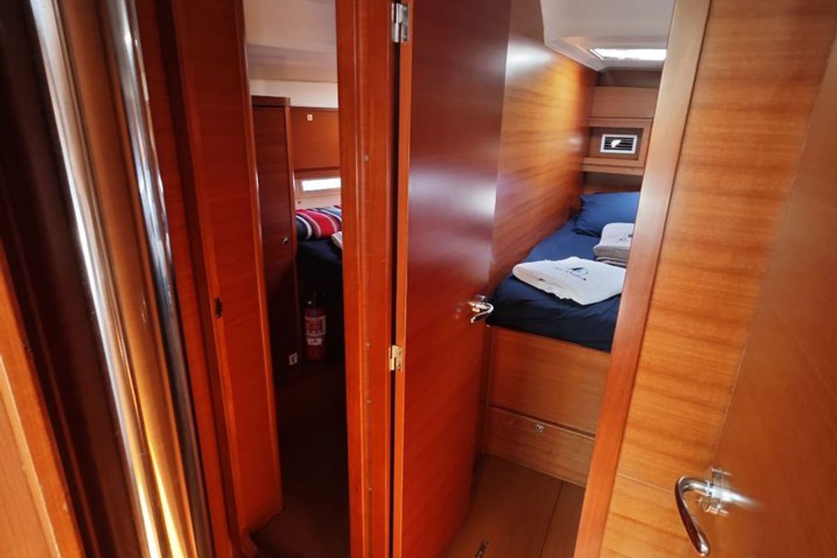 Cabin on Grace, a Dufour 450 GL sailboat at Fethiye, Turkey