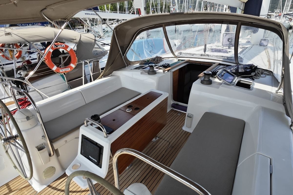 Salon of Grace, a Dufour 450 GL sailboat at Fethiye, Turkey