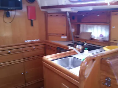 Galley of Lollipop, a Bavaria 50 sailboat at Municipal Unit of Lefkada, Greece