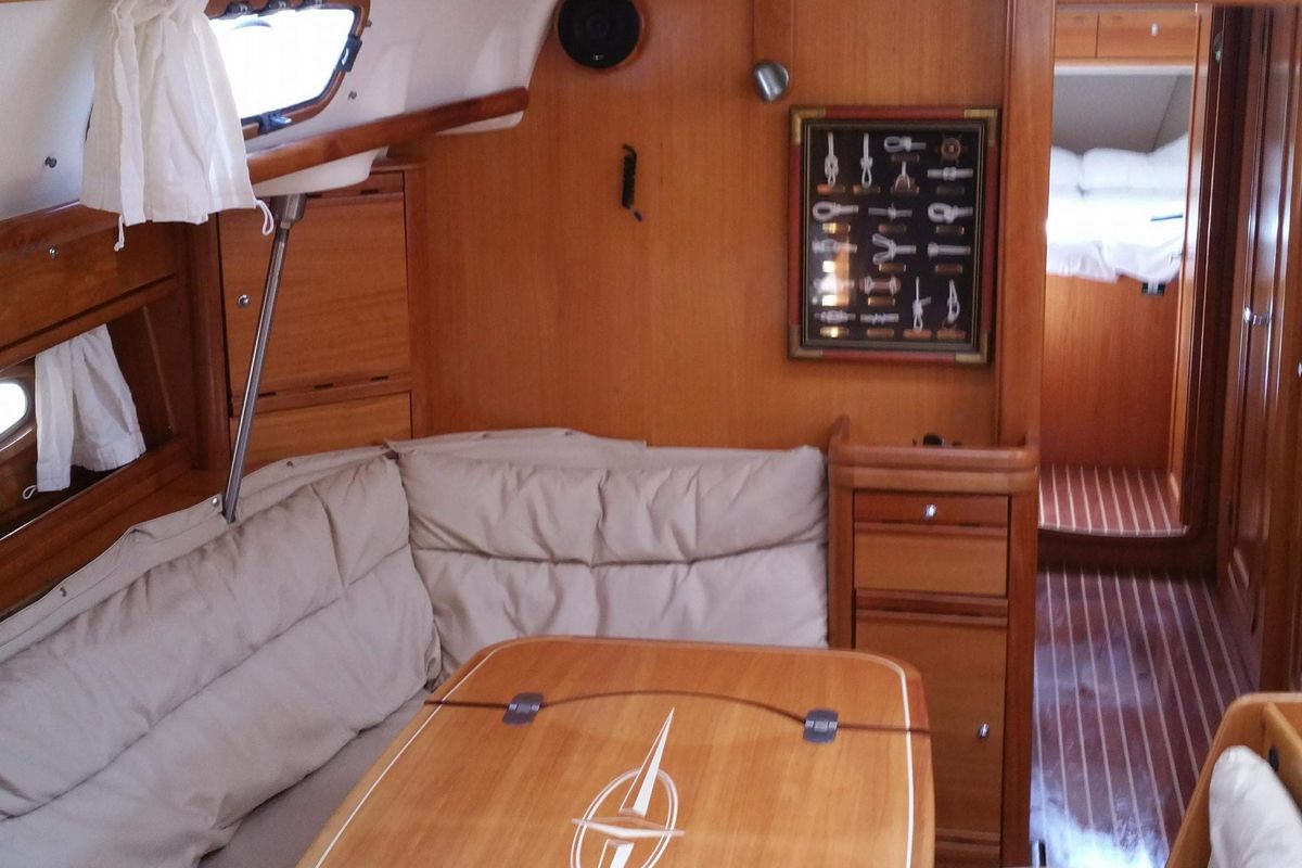 Salon of Lollipop, a Bavaria 50 sailboat at Municipal Unit of Lefkada, Greece