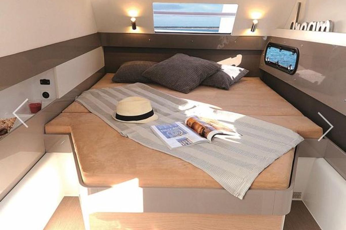 Cabin on My Dreams, a Bali 4.1 catamaran at Fethiye, Turkey