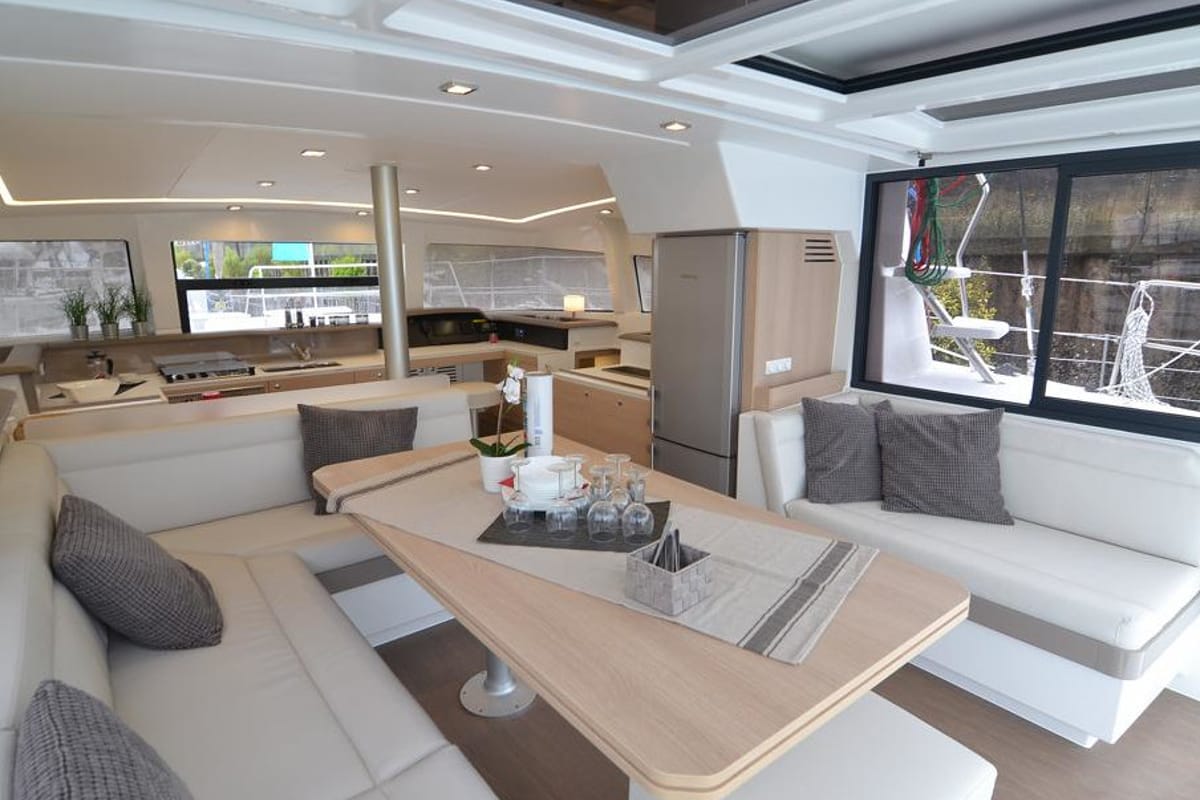 Salon of My Dreams, a Bali 4.1 catamaran at Fethiye, Turkey