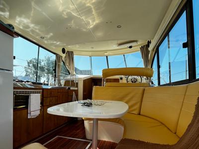 Salon of Tempo, a Nicols Estivale Duo motorboat at Sablé-sur-Sarthe, France