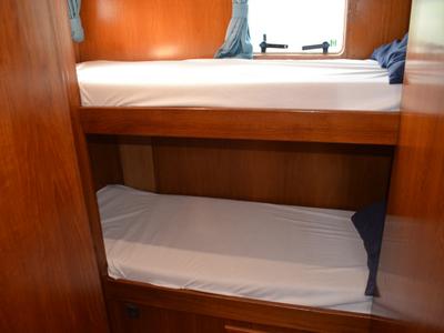 Cabin on Drait 33, a De Drait Renal 50 motorboat at Drachten, Netherlands
