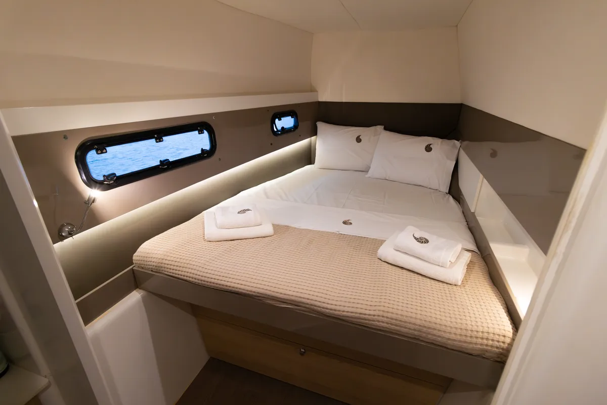 Cabin on Sofia, a Bali 4.1 catamaran at Preveza, Greece