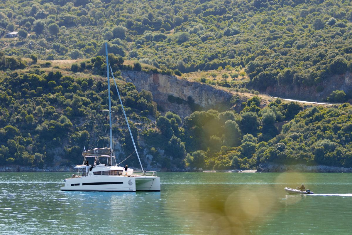 Exterior view of Sofia, a Bali 4.1 catamaran at Preveza, Greece