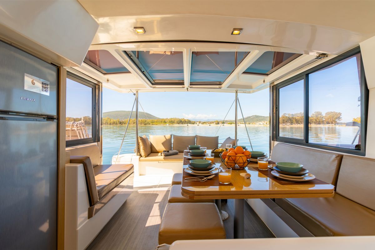 Salon of Sofia, a Bali 4.1 catamaran at Preveza, Greece