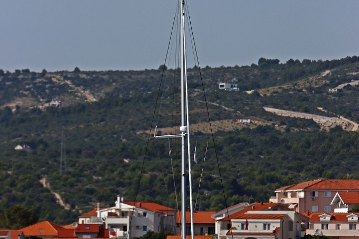 Exterior view of Ninoa, a Fountaine Pajot Isla 40 catamaran at Općina Rogoznica, Croatia