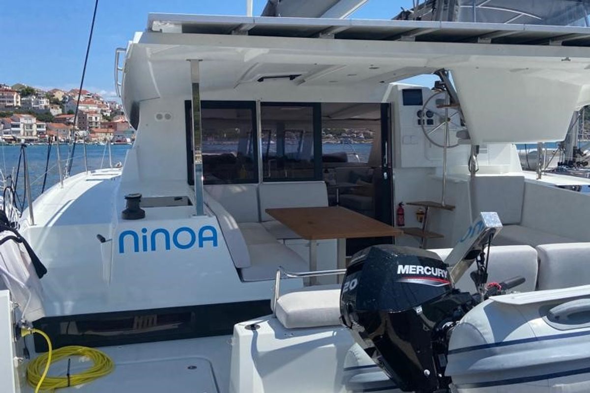 Ninoa, a Fountaine Pajot Isla 40 catamaran at Općina Rogoznica, Croatia