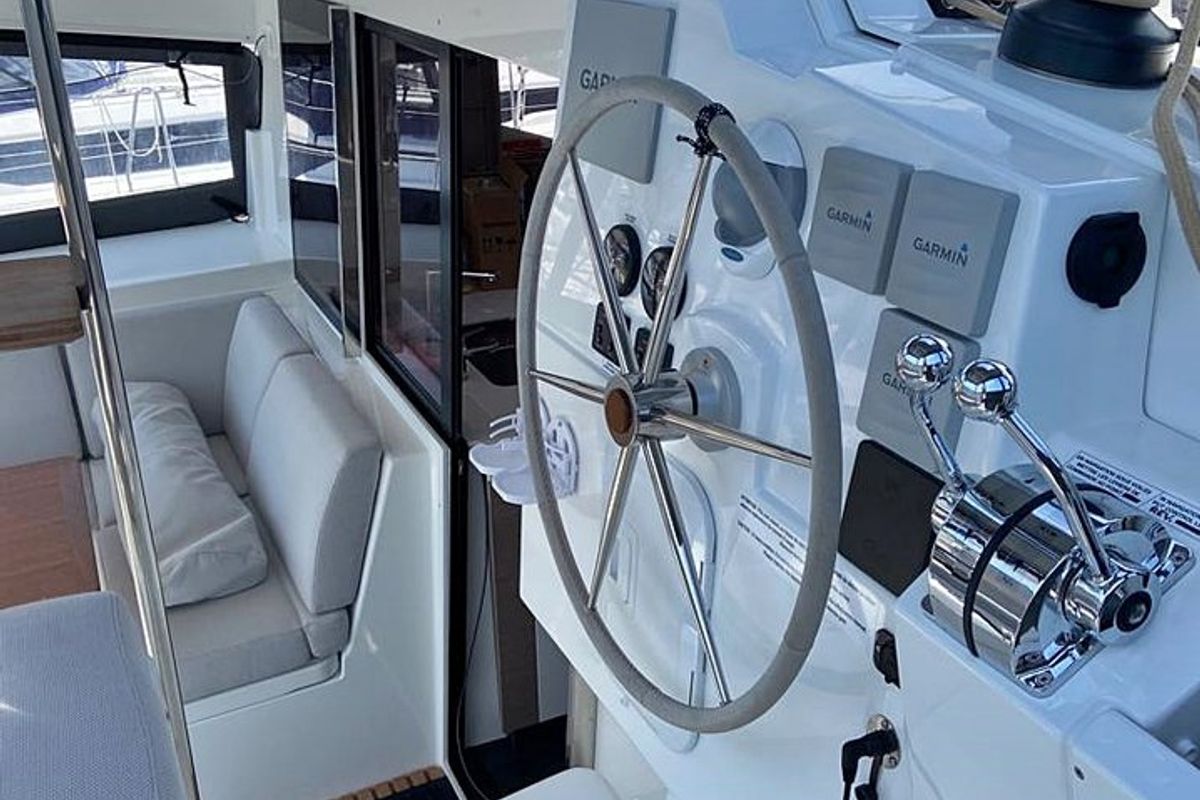 Salon of Ninoa, a Fountaine Pajot Isla 40 catamaran at Općina Rogoznica, Croatia