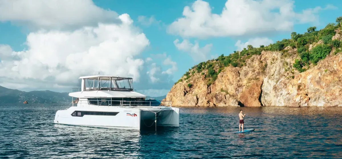 Exterior view of Leopard 53 PC Club, a Leopard 53 PC catamaran at Road Town, British Virgin Islands