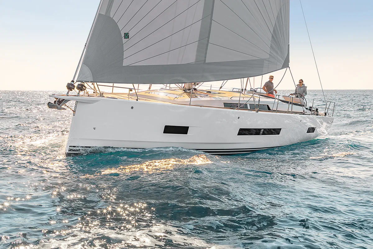 Exterior view of Stargirl - OW, a Hanse Yachts Hanse 460 sailboat at Grad Kaštela, Croatia