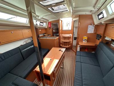 Salon of Eliza, a Bavaria Cruiser 34 sailboat at Athens, Greece