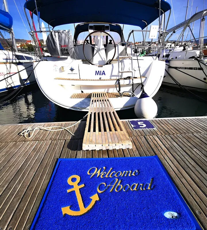 Mia, a sailboat at Novi Vinodolski, Croatia
