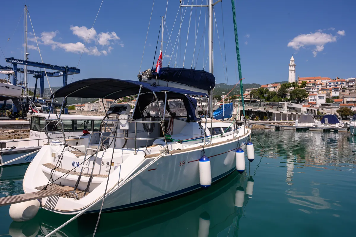 Mia, a sailboat at Novi Vinodolski, Croatia