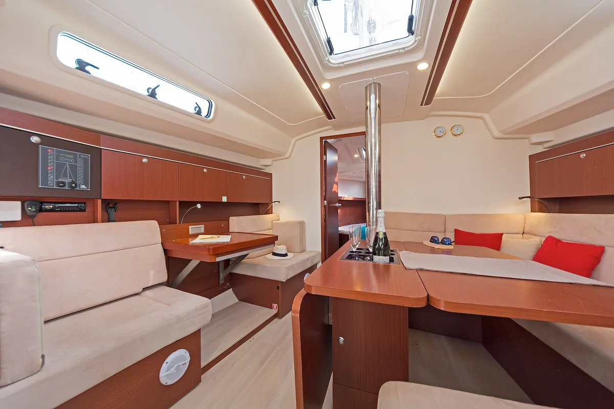 Salon of Kuro Siwo, a Hanse Yachts Hanse 415 sailboat at Municipal Unit of Rhodes, Greece