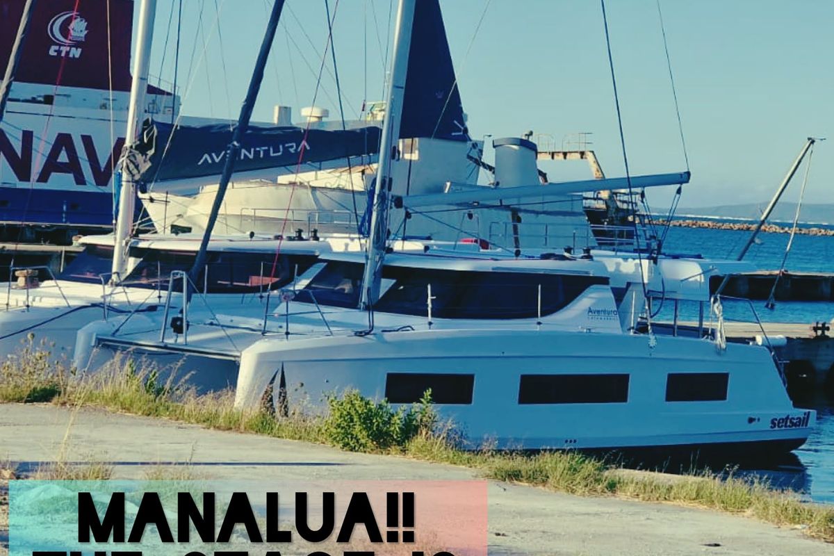 Exterior view of Manalua, a Aventura Catamarans Aventura 37 catamaran at Valencia, Spain
