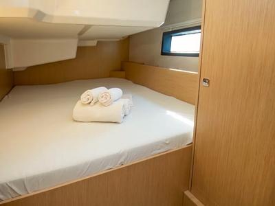 Cabin on Comfort, a Bavaria 38 sailboat at Cogolin, France