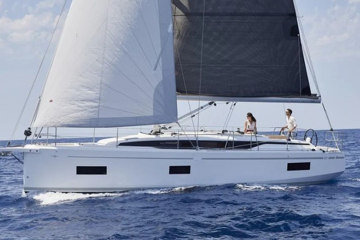 Exterior view of Comfort, a Bavaria 38 sailboat at Cogolin, France