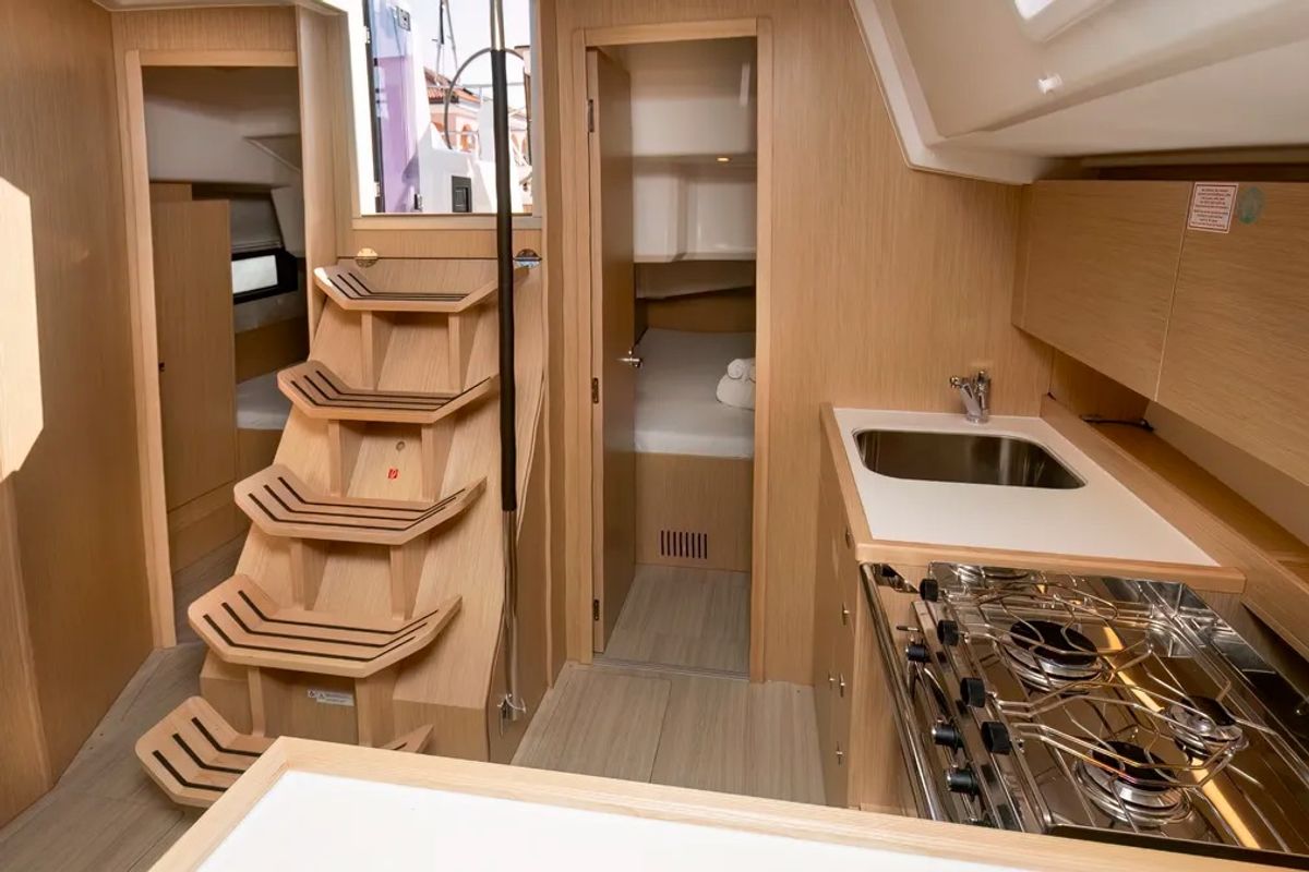 Galley of Comfort, a Bavaria 38 sailboat at Cogolin, France